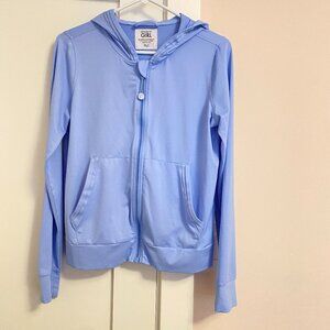 Athleta Hooded Zip Front Jacket Blue Size XXL (16)